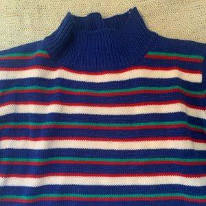 Women’s mock turtle neck striped sweater